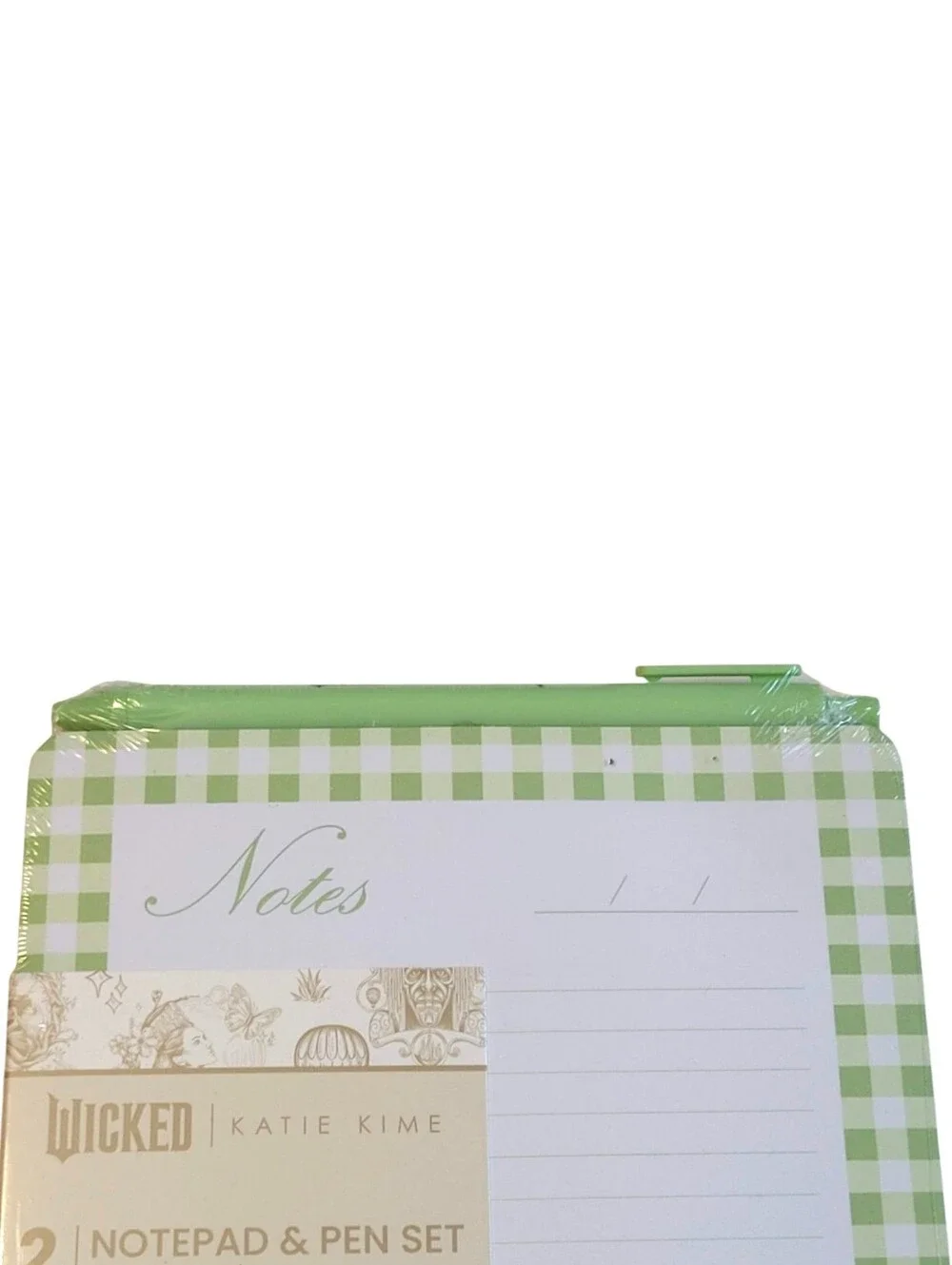 Wicked Elphaba Notepad Pen Set Katie Kime Yoobi Green Gingham Stationery Set